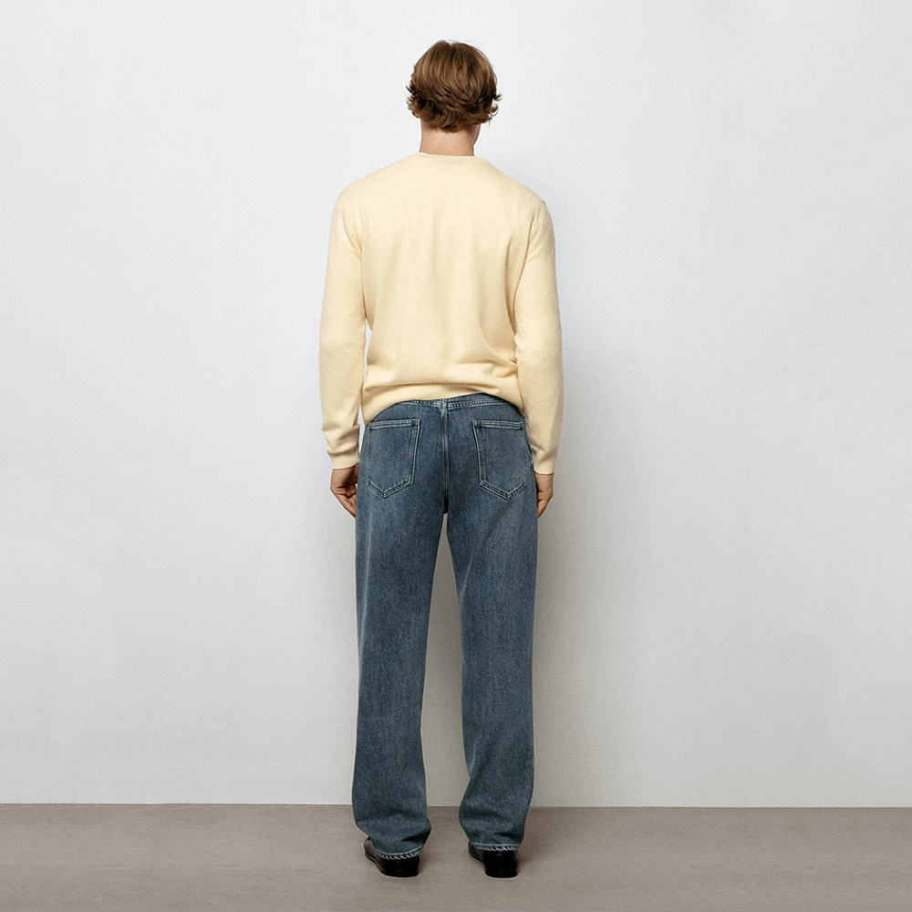 Massimo Dutti Straight-Leg Jeans Medium Blue