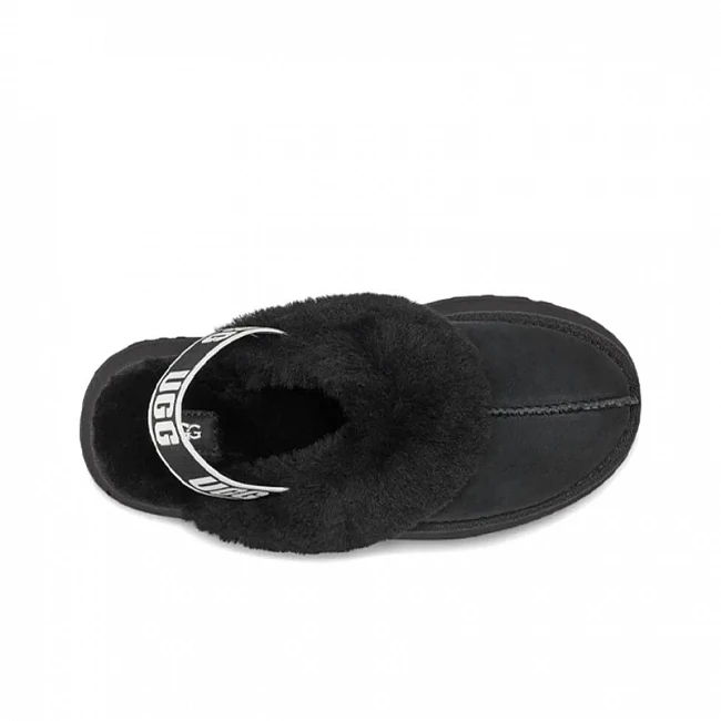 картинка UGG Funkette Slipper Black магазин Одежда+ являющийся официальным дистрибьютором в России 