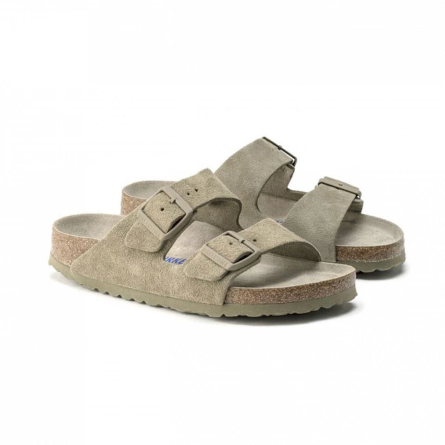 картинка Birkenstock Arizona Soft Footbed Suede Leather Narrow Fit магазин Одежда+ являющийся официальным дистрибьютором в России 