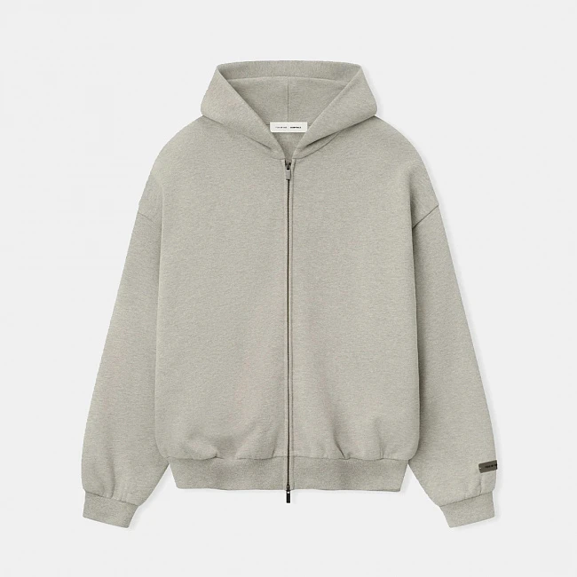 картинка Fear Of God Essentials Classic Fleece Zip Hoodie Dark Heather магазин Одежда+ являющийся официальным дистрибьютором в России 