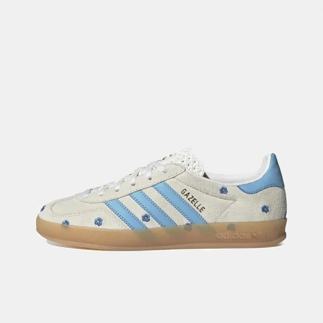 картинка Adidas GAZELLE Indoor Floral 'White Blue' магазин Одежда+ являющийся официальным дистрибьютором в России 