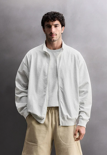 Zara Relaxed Fit Sweatshirt Grey Marl