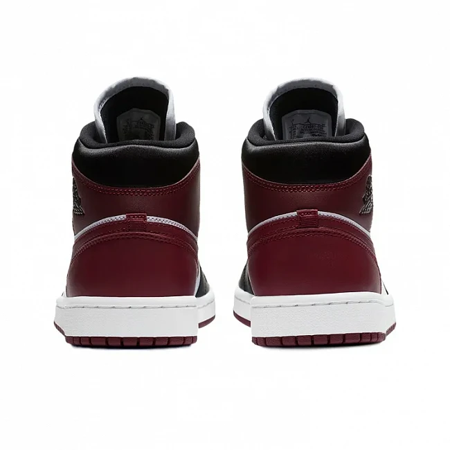 картинка Nike Air Jordan 1 Mid SE Black Dark Beetroot магазин Одежда+ являющийся официальным дистрибьютором в России 