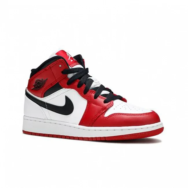 картинка Nike Air Jordan 1 Mid GS "Chicago 2020" магазин Одежда+ являющийся официальным дистрибьютором в России 