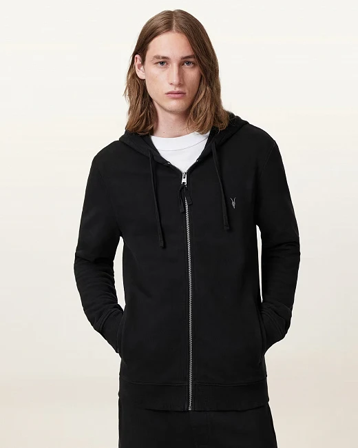 картинка Raven Zip Up Ramskull Hoodie Black магазин Одежда+ являющийся официальным дистрибьютором в России 
