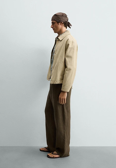 Zara Relaxed Fit Jacket With Contrast Lining Rio de Janeiro Limited Edition Camel