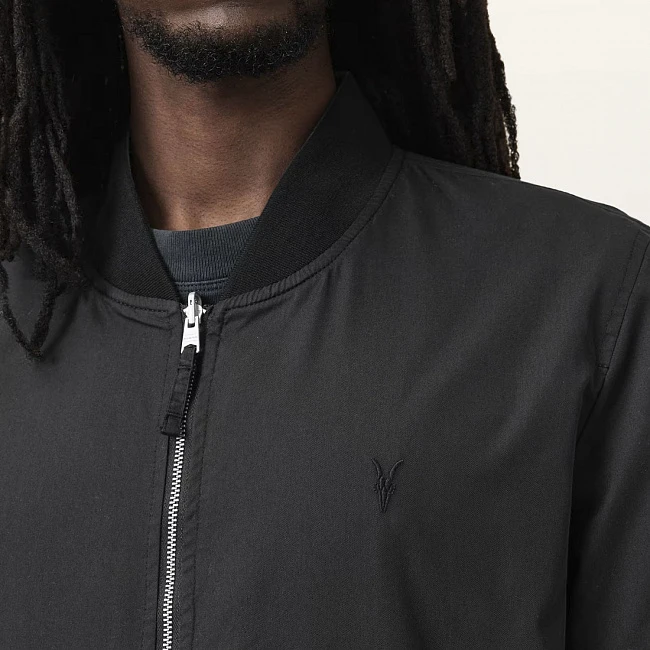 AllSaints Bassett Reversible Ramskull Bomber Jacket Black / Dull Green