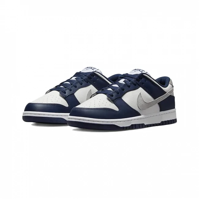 картинка Nike Dunk Low Sneakers "Summit White / Midnight Navy" магазин Одежда+ являющийся официальным дистрибьютором в России 