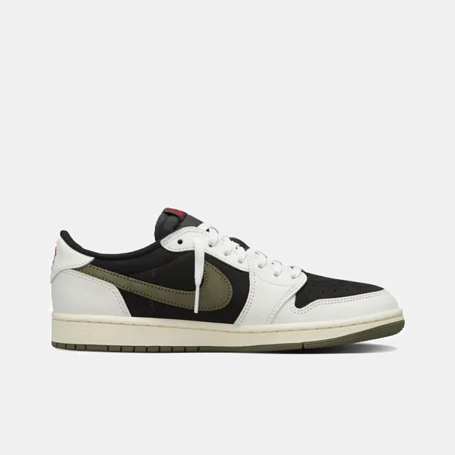 картинка Travis Scott × Air Jordan 1 Low "Medium Olive"' магазин Одежда+ являющийся официальным дистрибьютором в России 