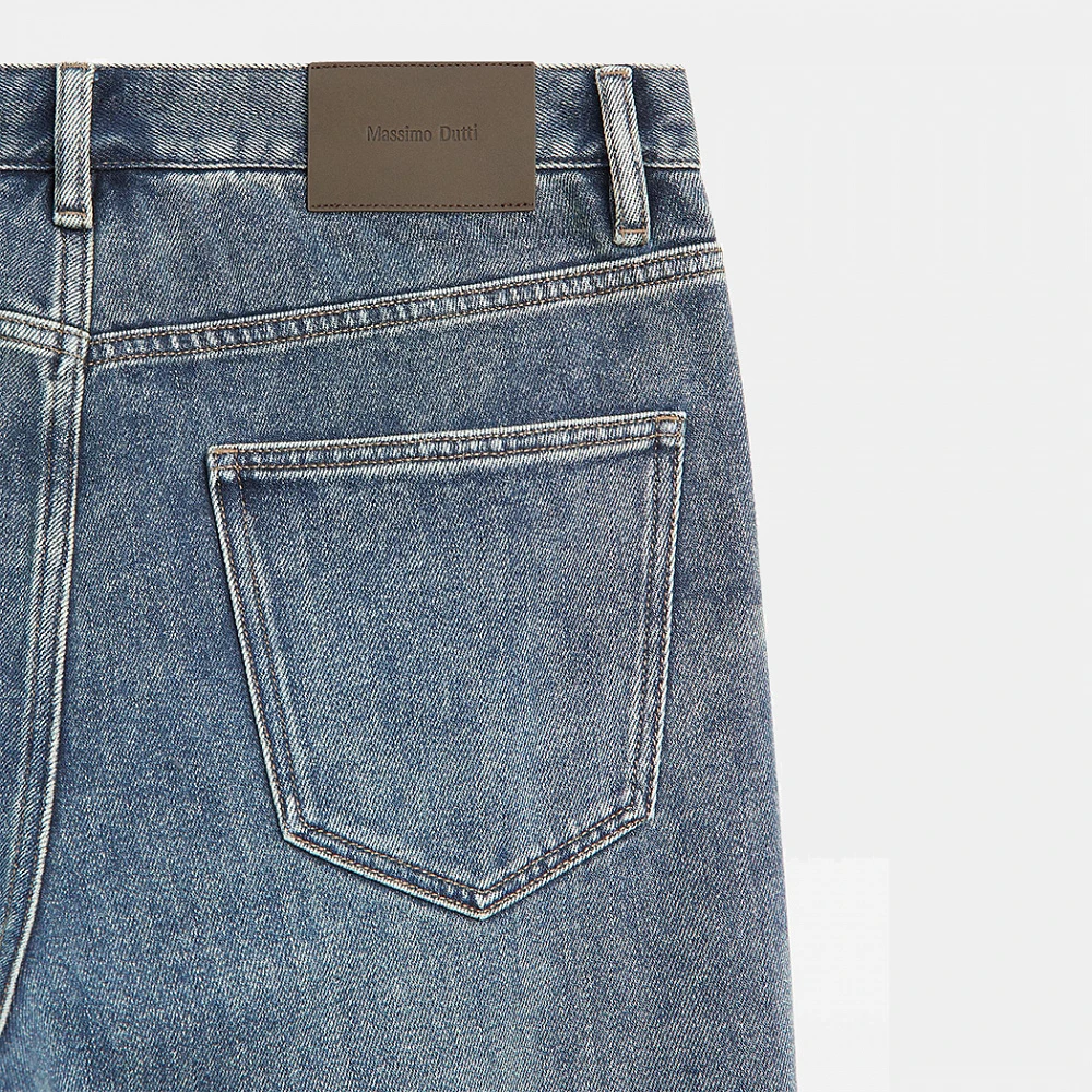 Massimo Dutti Straight-Leg Jeans Medium Blue
