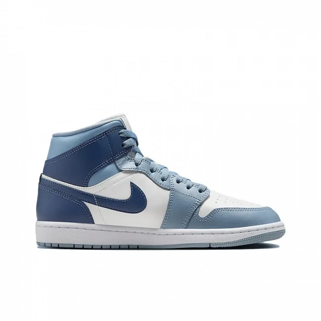 картинка Nike Air Jordan 1 Mid Sail Diffused Blue магазин Одежда+ являющийся официальным дистрибьютором в России 