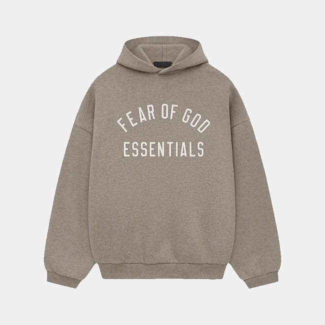 картинка Fear of God Essentials Fleece Hoodie Heather Grey магазин Одежда+ являющийся официальным дистрибьютором в России 
