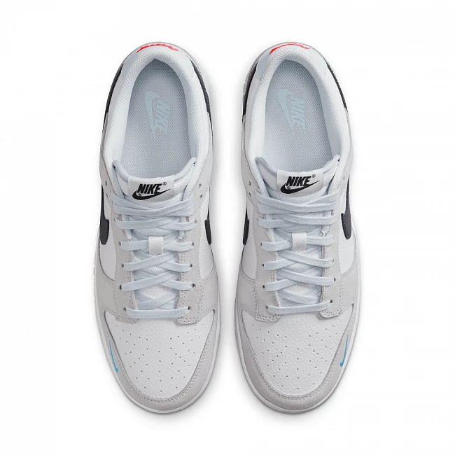 картинка Nike Dunk Low Mini Swoosh Grey Midnight Navy магазин Одежда+ являющийся официальным дистрибьютором в России 