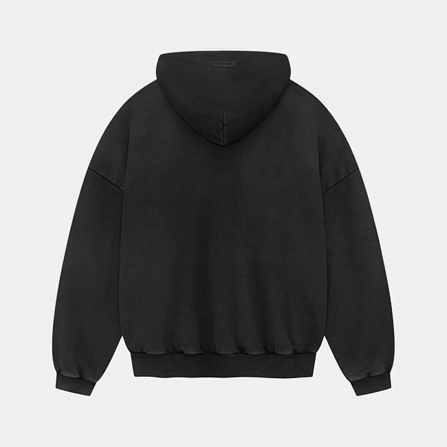 картинка Fear of God SS24 Full Zip Hoodie Black магазин Одежда+ являющийся официальным дистрибьютором в России 
