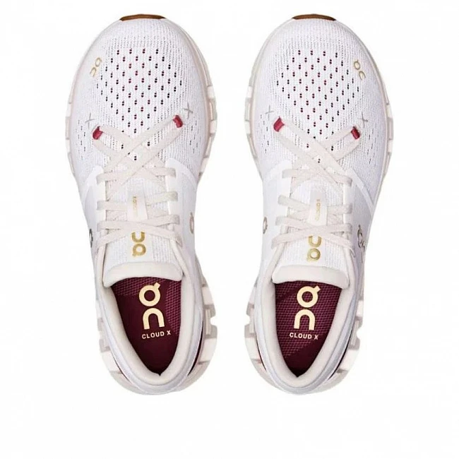 картинка ON Running Cloud X 4 Pearl Ivory магазин Одежда+ являющийся официальным дистрибьютором в России 