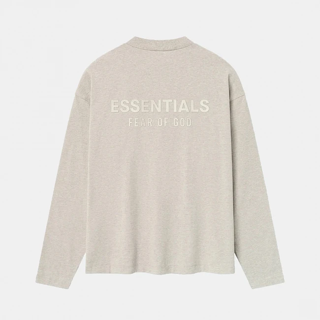 Fear of God Essentials Classic Long Sleeve Tee Heather Stone