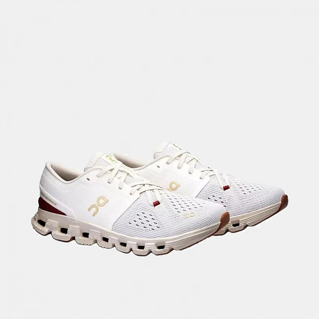 картинка ON Running Cloud X 4 Pearl Ivory магазин Одежда+ являющийся официальным дистрибьютором в России 