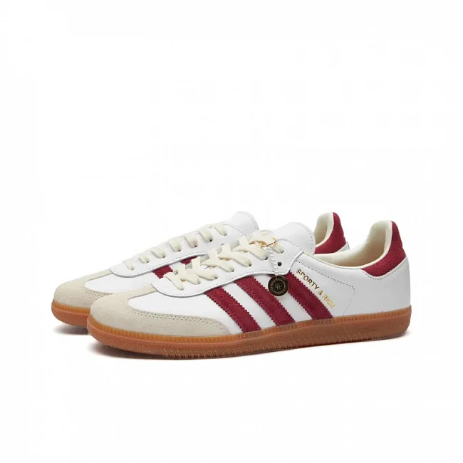 картинка Adidas Samba Sporty & Rich White Core Burgundy магазин Одежда+ являющийся официальным дистрибьютором в России 