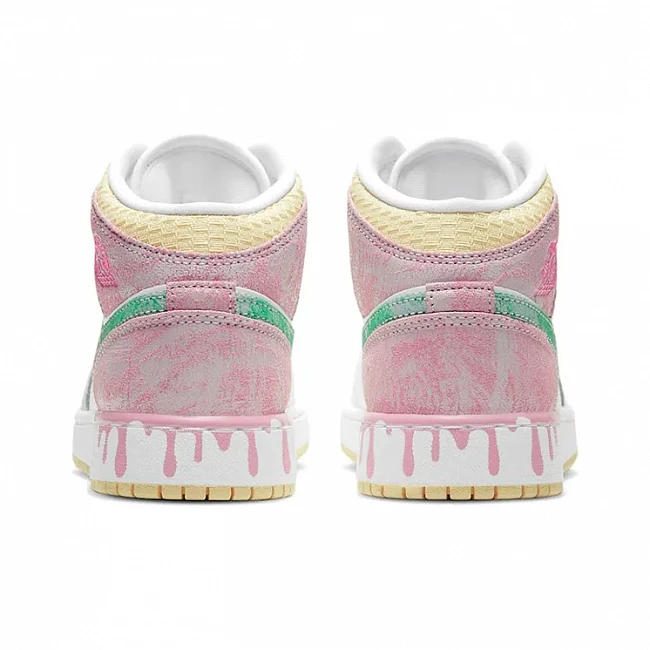картинка Nike Air Jordan 1 Mid Paint Drip "Ice Cream" магазин Одежда+ являющийся официальным дистрибьютором в России 