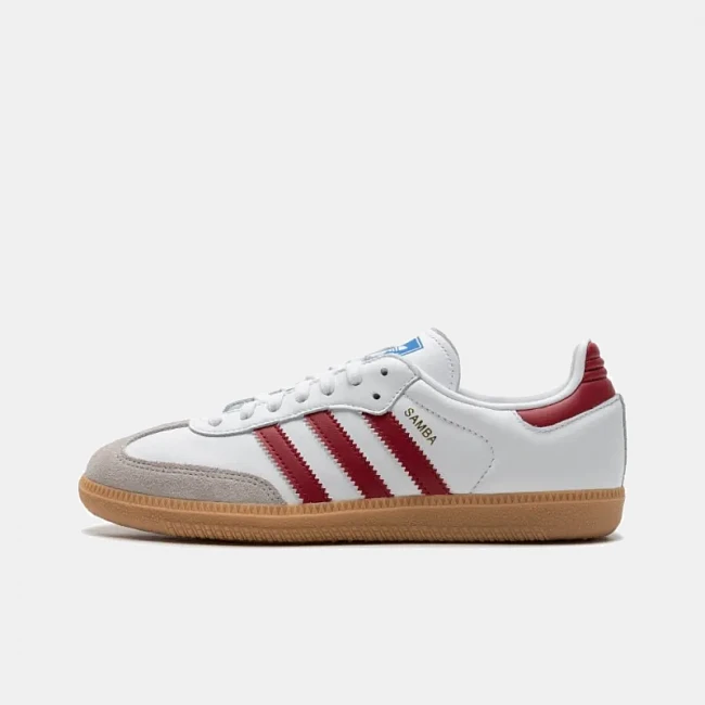 картинка Adidas Samba White Burgundy Gum магазин Одежда+ являющийся официальным дистрибьютором в России 