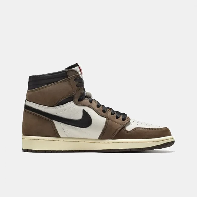 картинка Nike Air Jordan 1 Retro High Og Sp Travis Scott Mocha магазин Одежда+ являющийся официальным дистрибьютором в России 