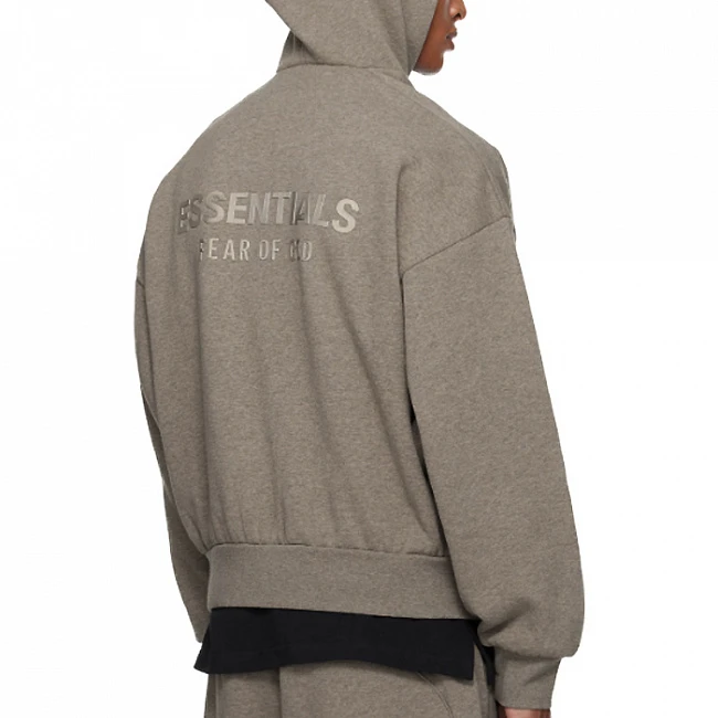 картинка Fear of God Essentials Classic Fit Fleece Hoodie Homestead Heather магазин Одежда+ являющийся официальным дистрибьютором в России 