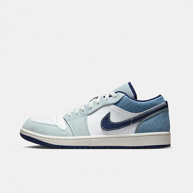 картинка Nike Air Jordan 1 Low Denim Star Blue магазин Одежда+ являющийся официальным дистрибьютором в России 