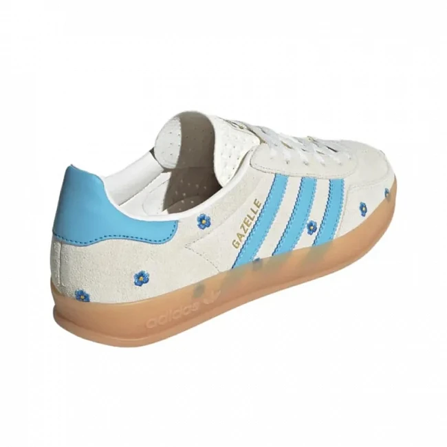 картинка Adidas GAZELLE Indoor Floral 'White Blue' магазин Одежда+ являющийся официальным дистрибьютором в России 