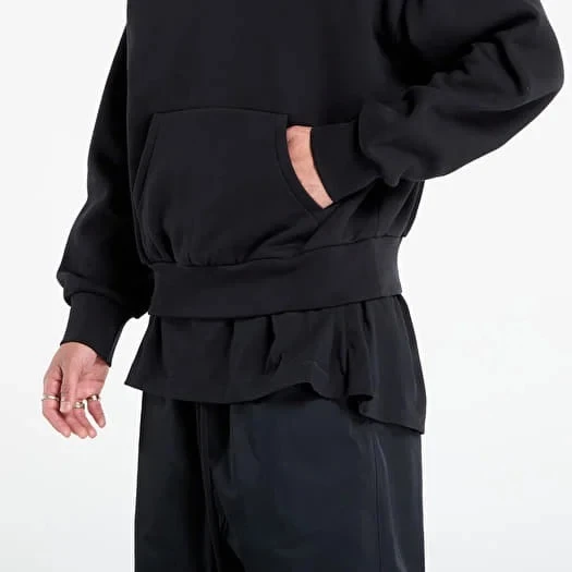 картинка Fear of God Essential Logo Classic Fit Fleece Hoodie Jet Black магазин Одежда+ являющийся официальным дистрибьютором в России 