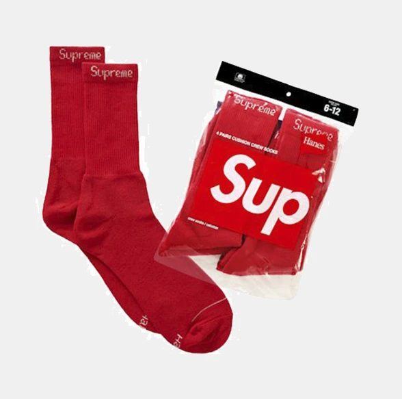 Носки Supreme Hanes Socks 4 пары красные