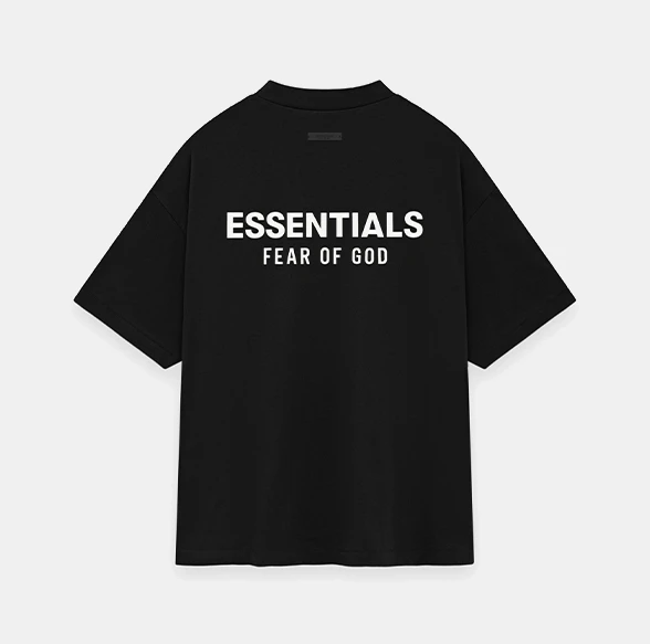картинка Fear of God Essentials Jersey Crewneck Tee Black магазин Одежда+ являющийся официальным дистрибьютором в России 