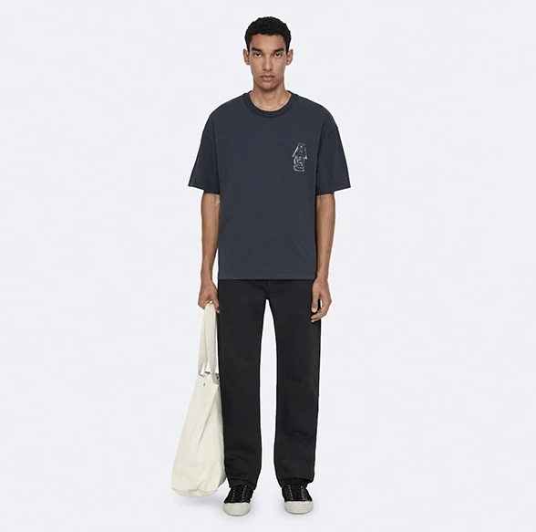 AllSaints Roller Relaxed-Fit Graphic T-Shirt Midnight Blue