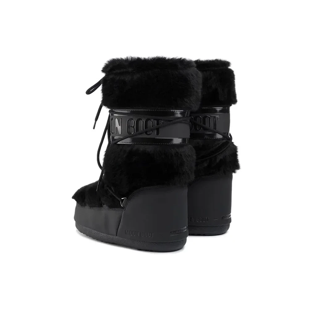 Icon Faux Fur Moon Boot Black