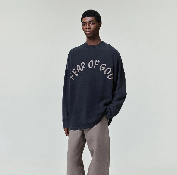 Fear of God F O F G Long Sleeve Tee Black