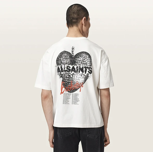 AllSaints Reflect Short Sleeve Graphic T-Shirt Chalk White