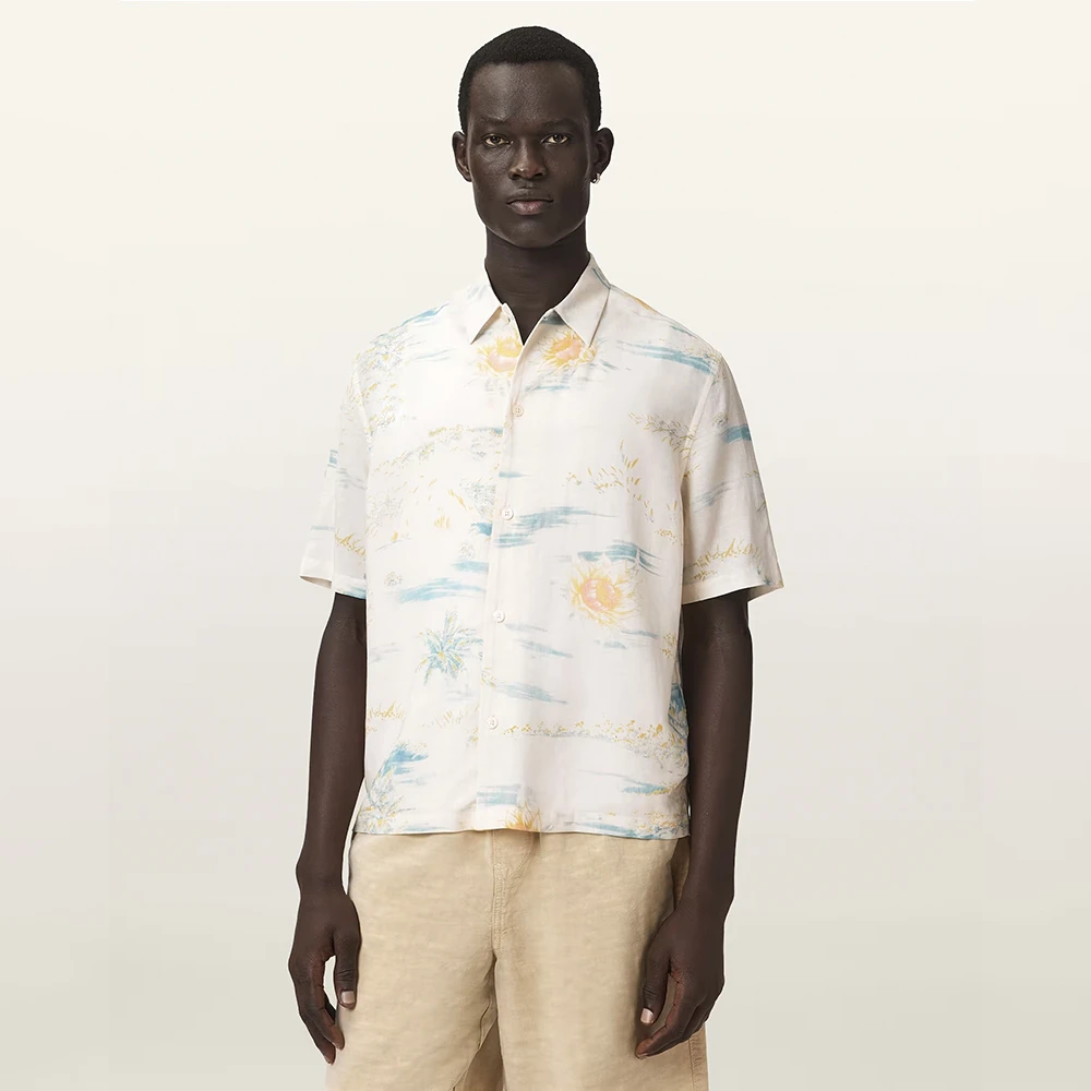 AllSaints Breezer Boxy Short Sleeve Printed Shirt
