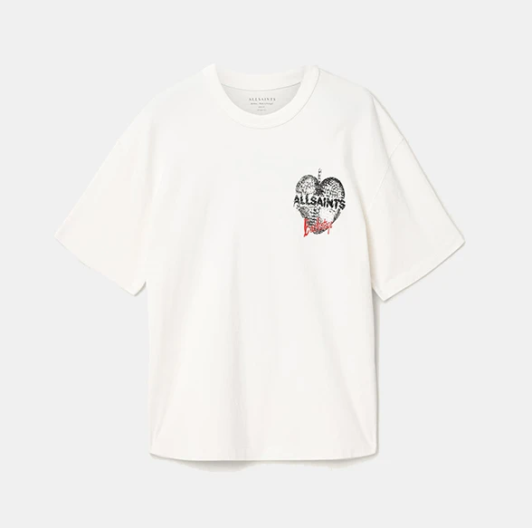 AllSaints Reflect Short Sleeve Graphic T-Shirt Chalk White