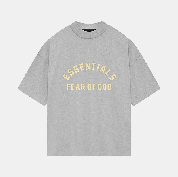 картинка Fear of God Essentials Heavy Jersey Crewneck Light Heather Grey магазин Одежда+ являющийся официальным дистрибьютором в России 