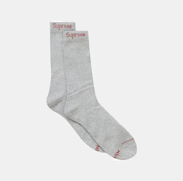 Носки Supreme Hanes Crew Socks 4 пары серые