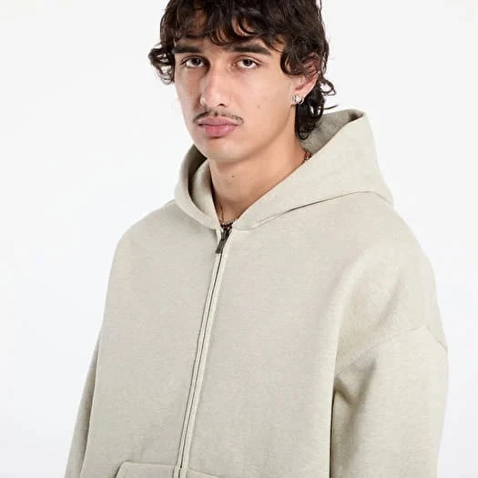 картинка Fear of God Essentials Classic Zip Hoodie Heather Stone магазин Одежда+ являющийся официальным дистрибьютором в России 