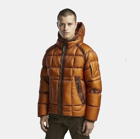 C.P. Company D.D. Shell Hooded Down Jacket Orange