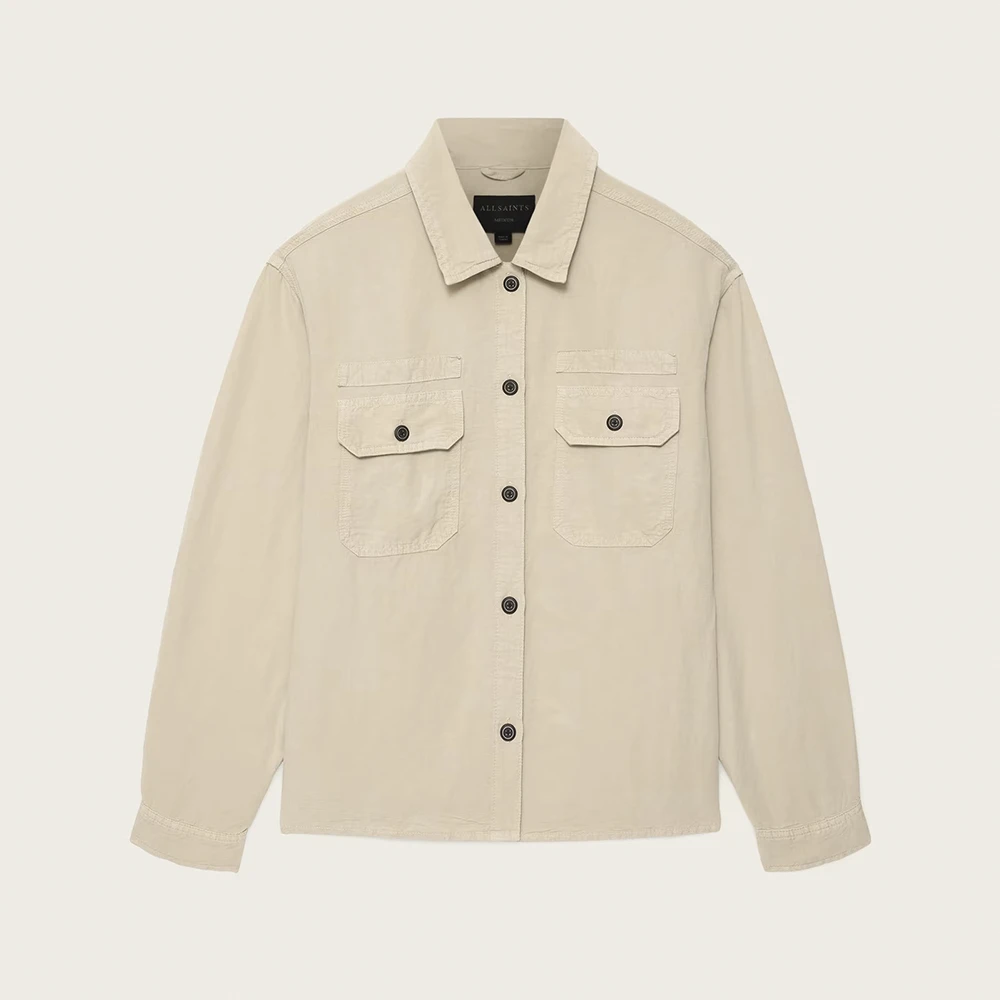 AllSaints Korten Linen Blend Relaxed Fit Shacket