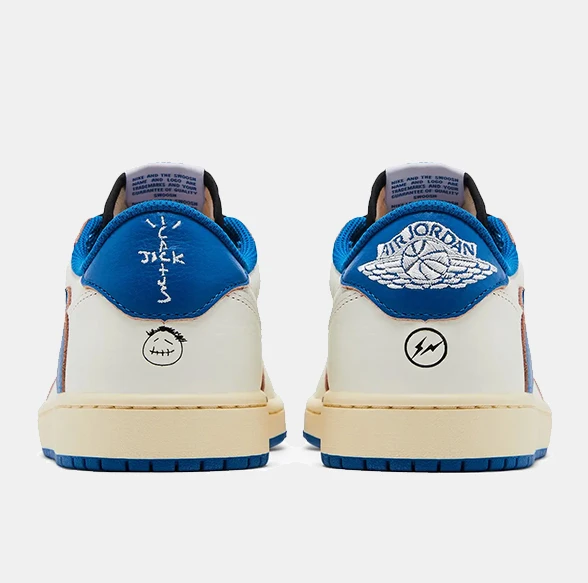 Nike Air Jordan 1 Low Travis Scott x Fragment Design Kid's White/Blue