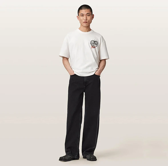 AllSaints Reflect Short Sleeve Graphic T-Shirt Chalk White