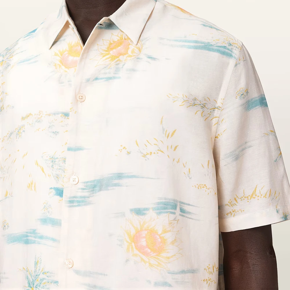 AllSaints Breezer Boxy Short Sleeve Printed Shirt