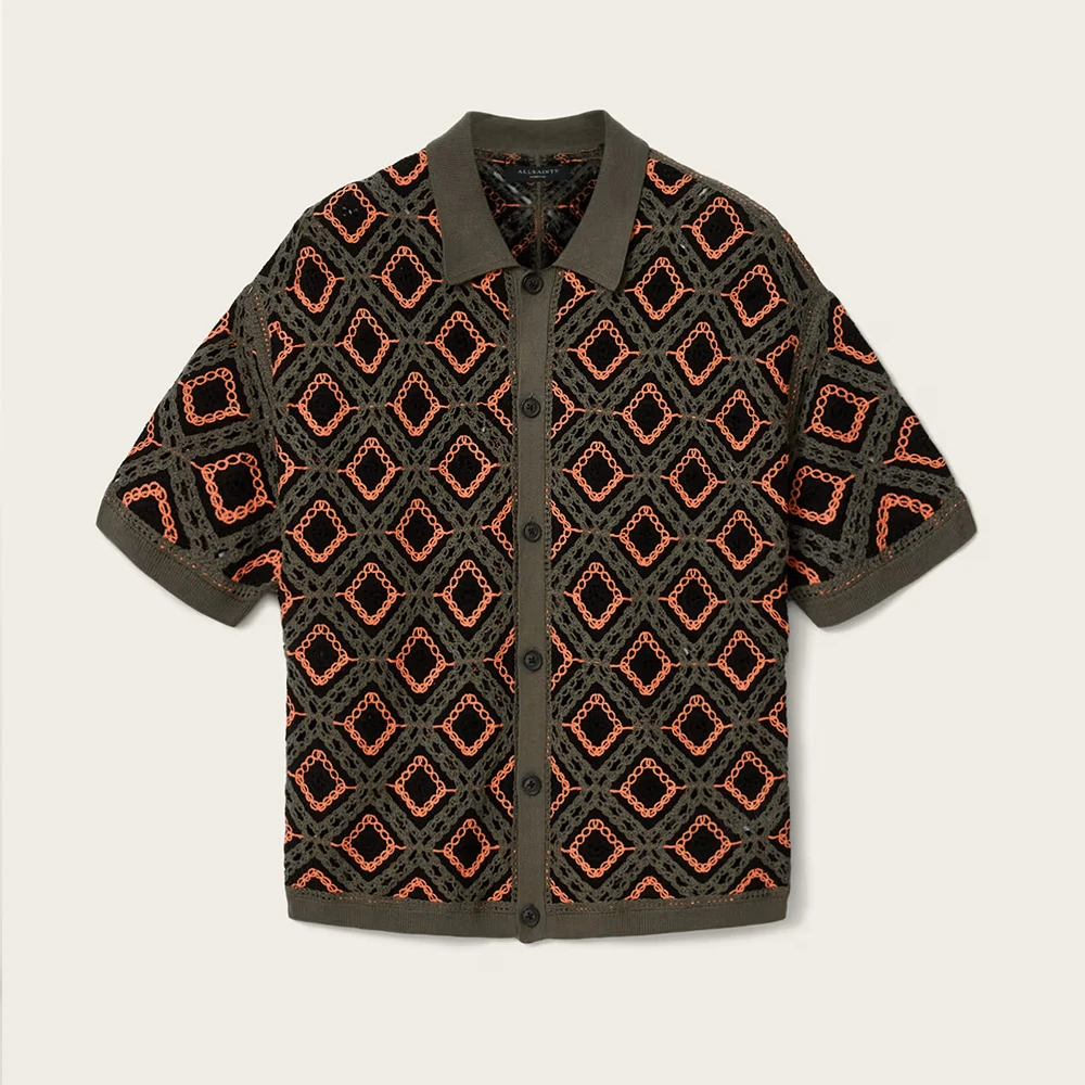 AllSaints Morena Short Sleeve Collared Cardigan