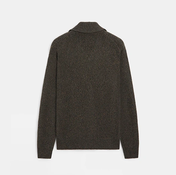 Massimo Dutti Кардиган на молнии из 100% шерсти Moss Green