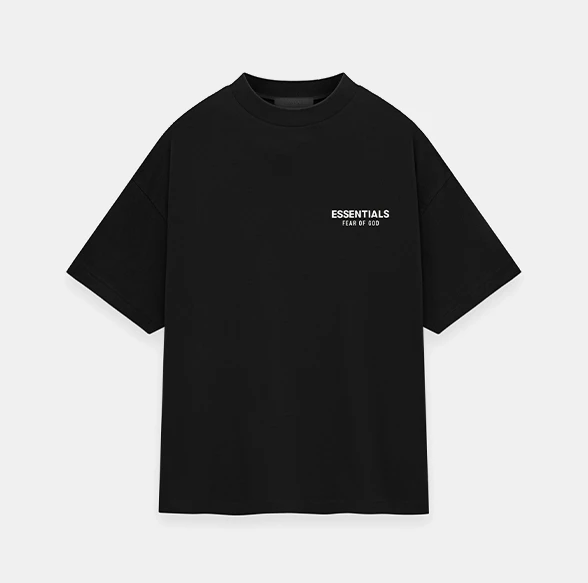 картинка Fear of God Essentials Jersey Crewneck Tee Black магазин Одежда+ являющийся официальным дистрибьютором в России 