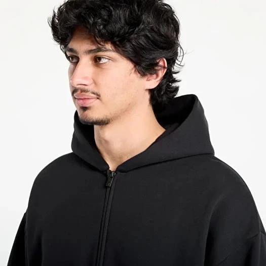 картинка Fear of God ESSENTIALS Mens Classic Fit Fleece Zip-Up Hoodie Black магазин Одежда+ являющийся официальным дистрибьютором в России 