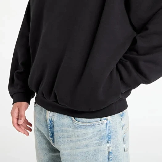 картинка Fear Of God Essentials 90's Fit Fleece Hoodie Jet Black магазин Одежда+ являющийся официальным дистрибьютором в России 